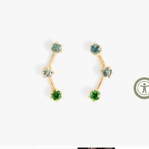 Satomi Kawawita green triple stone studs